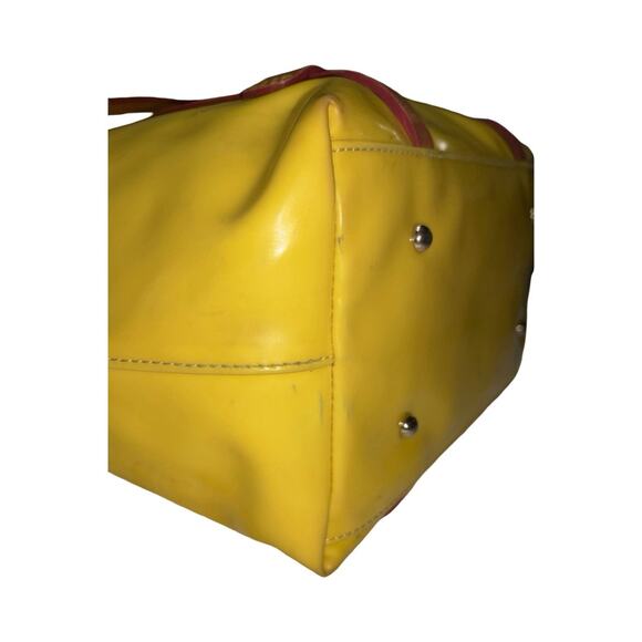 Dooney & Bourke Mustard Yellow Patent Leather Tote Bag - Picture 7 of 10